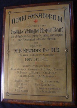Otaki Sanatorium Brass Plaque